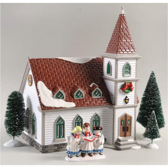 Department 56 Snow Village NWT VINTAGE Shady Oak Church, 1994 #54623 Accessories - Picture 1 of 10